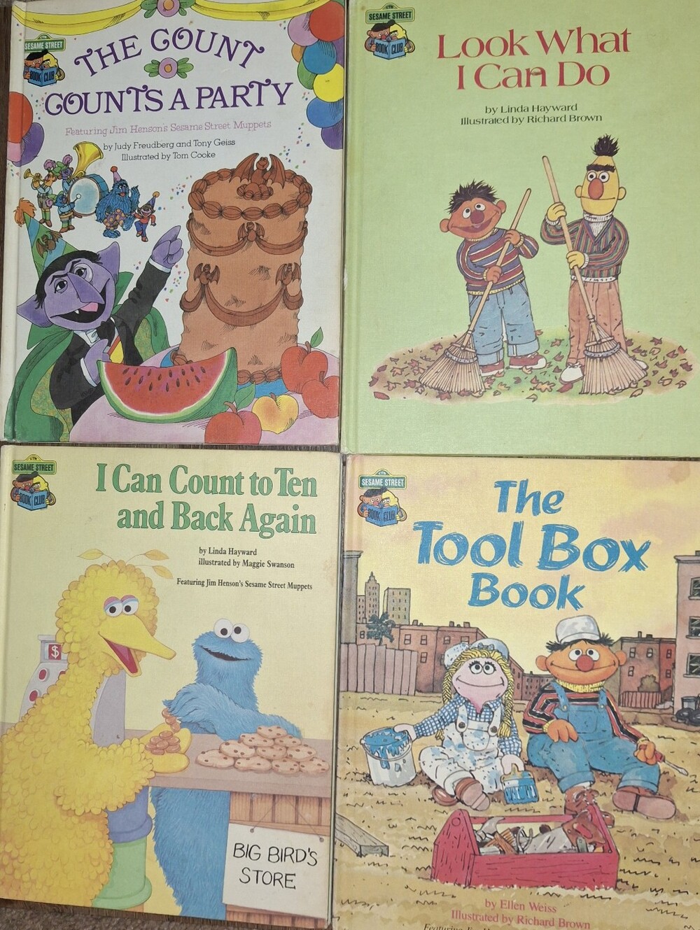 4 Sesame Street Vintage Hardback Books
